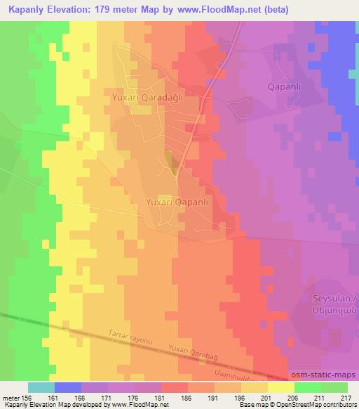 Kapanly,Azerbaijan Elevation Map