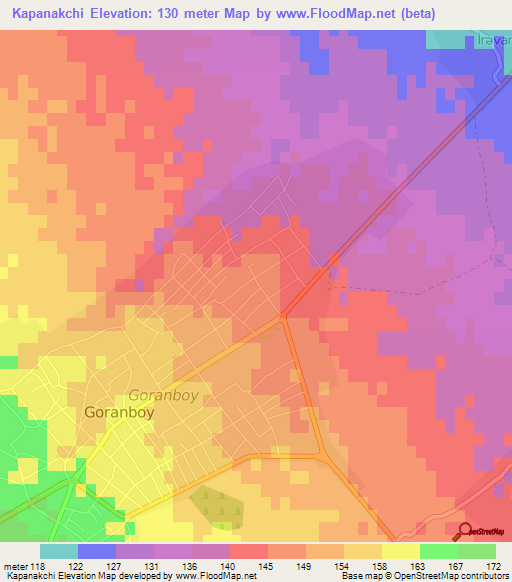 Kapanakchi,Azerbaijan Elevation Map