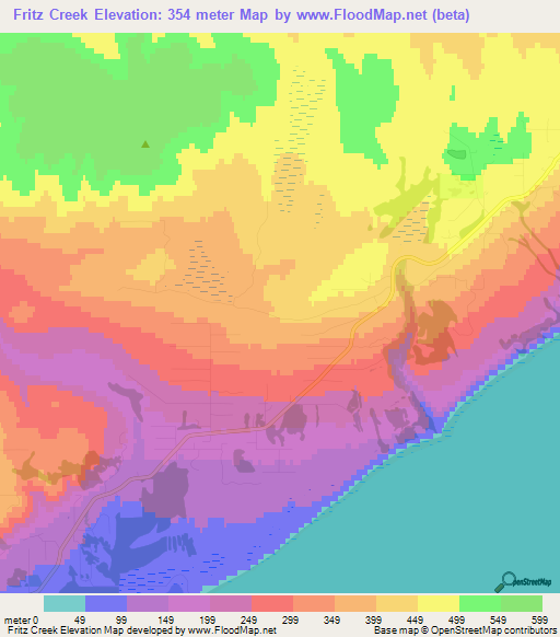 Elevation of Fritz Creek,US Elevation Map, Topography, Contour