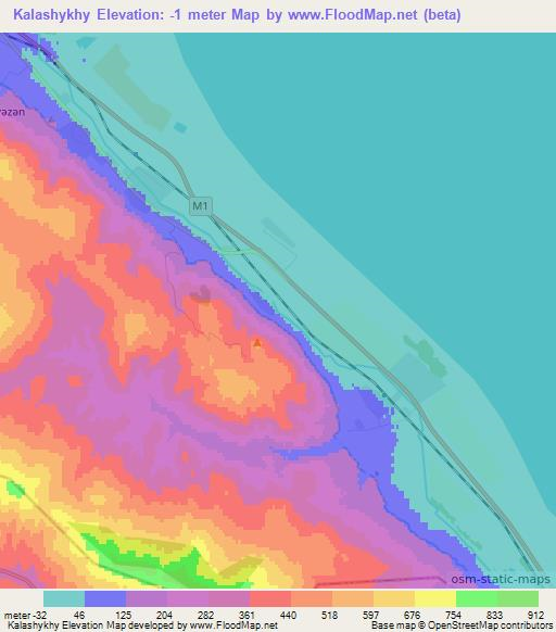 Kalashykhy,Azerbaijan Elevation Map