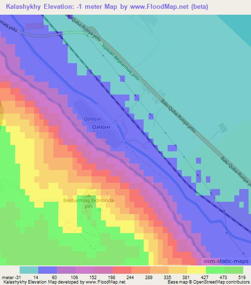 Kalashykhy,Azerbaijan Elevation Map