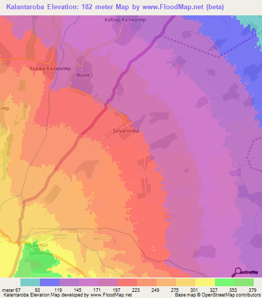 Kalantaroba,Azerbaijan Elevation Map