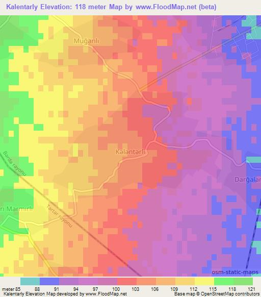 Kalentarly,Azerbaijan Elevation Map