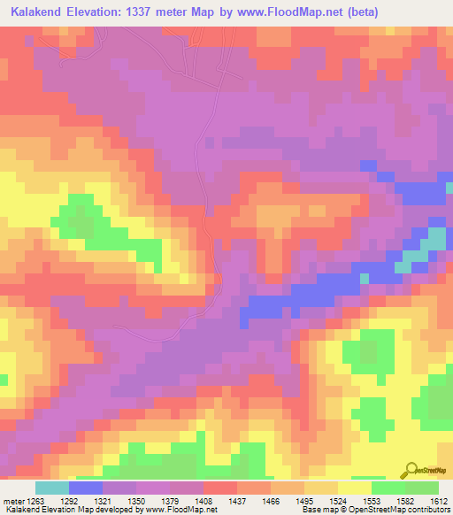 Kalakend,Azerbaijan Elevation Map