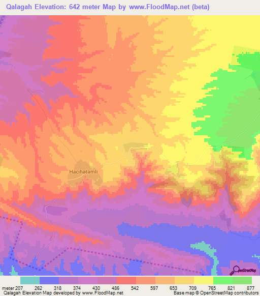 Qalagah,Azerbaijan Elevation Map