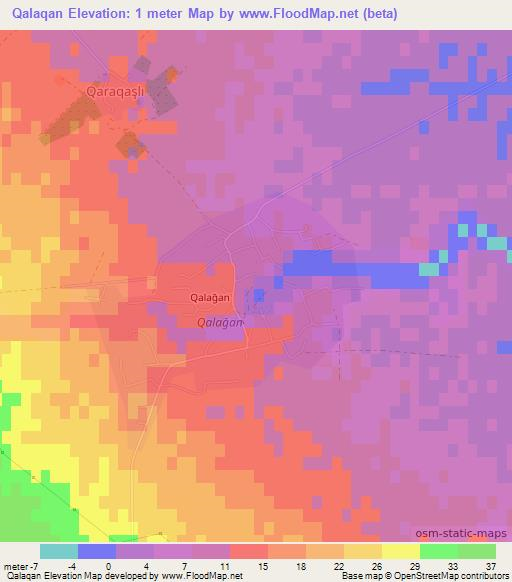 Qalaqan,Azerbaijan Elevation Map
