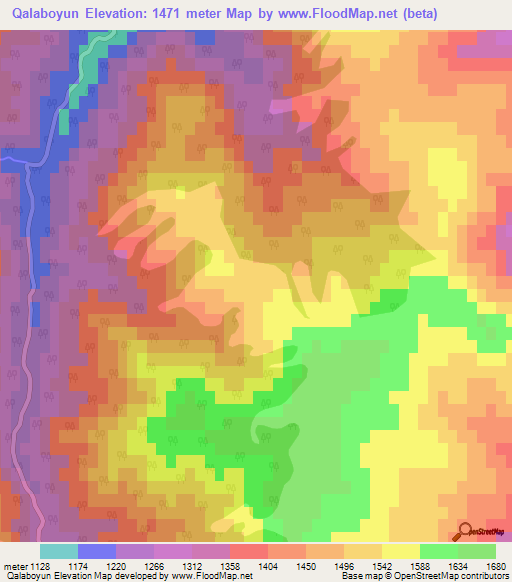 Qalaboyun,Azerbaijan Elevation Map