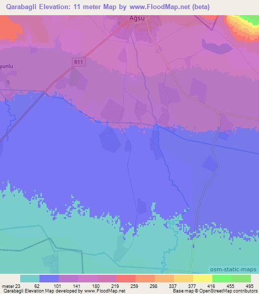 Qarabagli,Azerbaijan Elevation Map