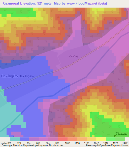 Qaxmugal,Azerbaijan Elevation Map