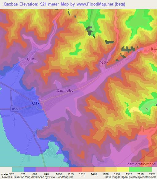 Qaxbas,Azerbaijan Elevation Map