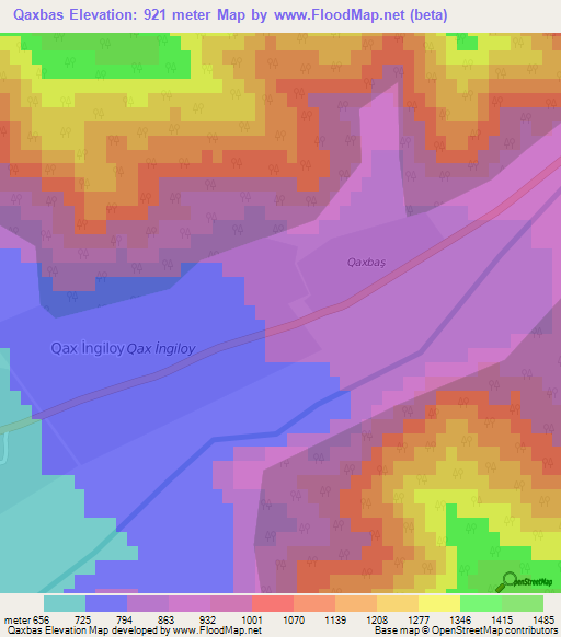 Qaxbas,Azerbaijan Elevation Map