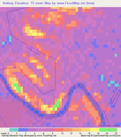 Kakhay,Azerbaijan Elevation Map