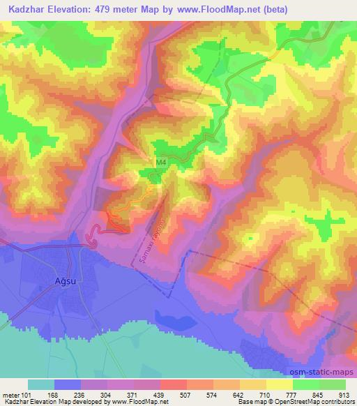Kadzhar,Azerbaijan Elevation Map