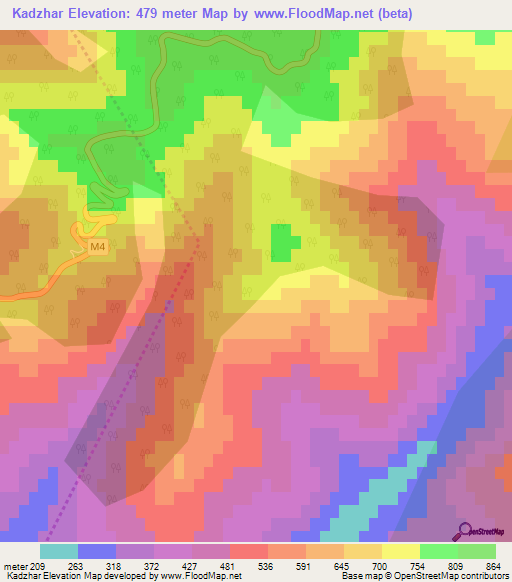 Kadzhar,Azerbaijan Elevation Map