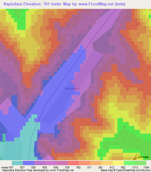 Kapizdara,Azerbaijan Elevation Map