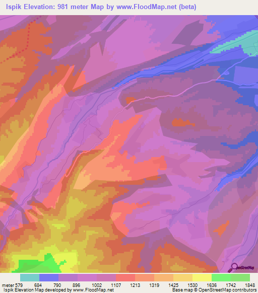 Ispik,Azerbaijan Elevation Map