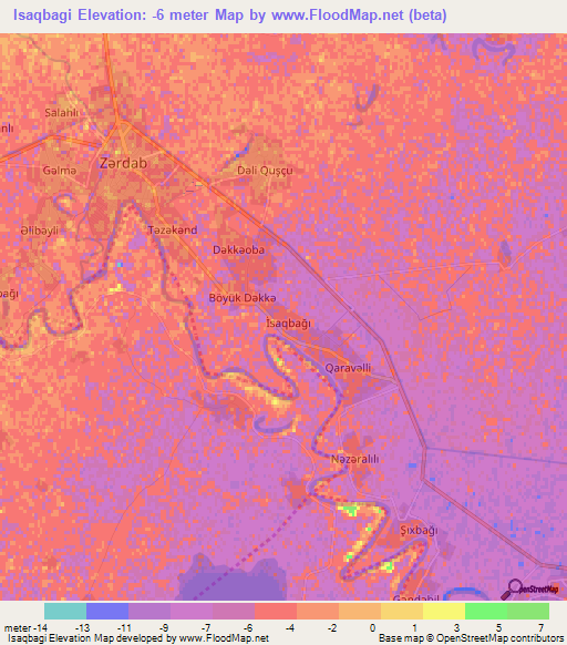 Isaqbagi,Azerbaijan Elevation Map