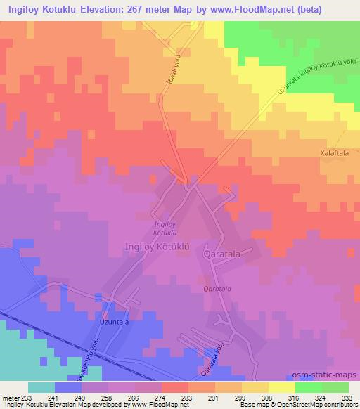 Ingiloy Kotuklu,Azerbaijan Elevation Map