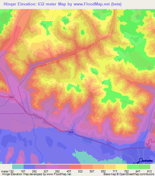 Hinqar,Azerbaijan Elevation Map
