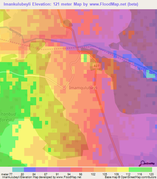 Imankulubeyli,Azerbaijan Elevation Map