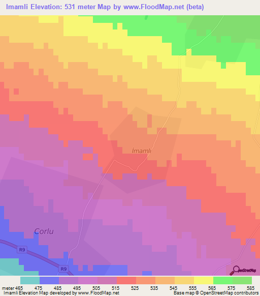 Imamli,Azerbaijan Elevation Map