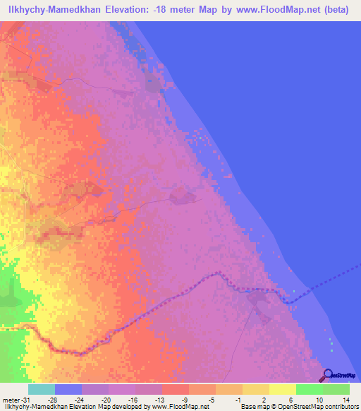 Ilkhychy-Mamedkhan,Azerbaijan Elevation Map