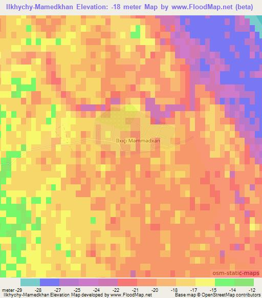 Ilkhychy-Mamedkhan,Azerbaijan Elevation Map