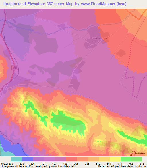 Ibragimkend,Azerbaijan Elevation Map