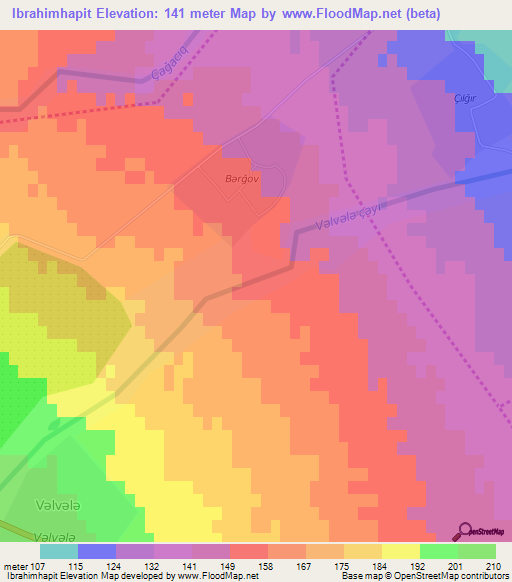 Ibrahimhapit,Azerbaijan Elevation Map