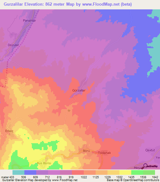 Gurzalilar,Azerbaijan Elevation Map