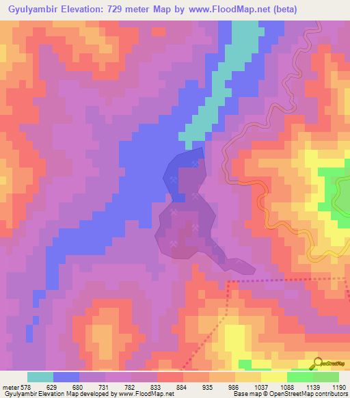 Gyulyambir,Azerbaijan Elevation Map