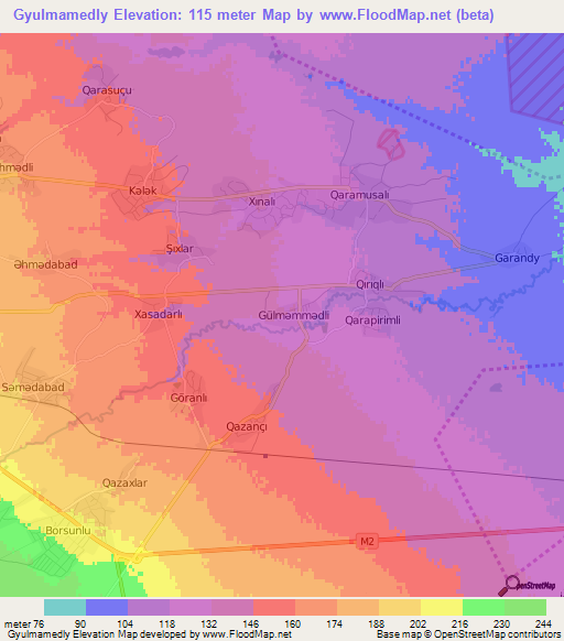 Gyulmamedly,Azerbaijan Elevation Map