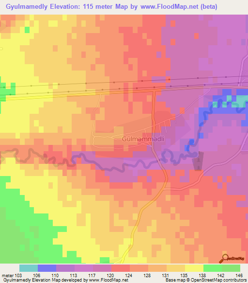 Gyulmamedly,Azerbaijan Elevation Map