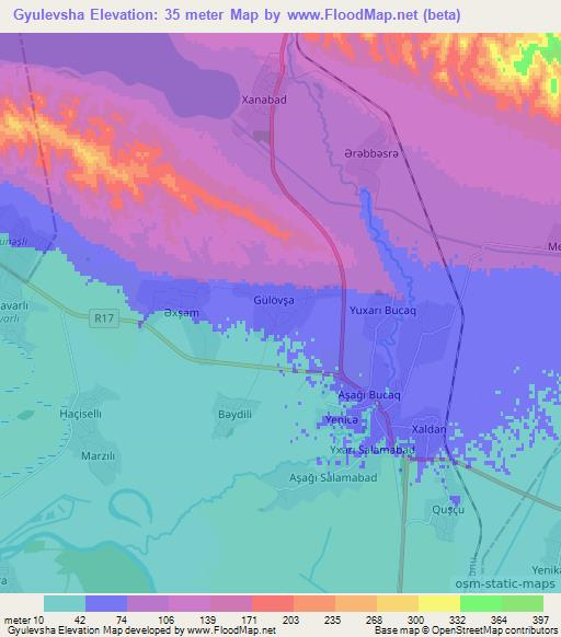 Gyulevsha,Azerbaijan Elevation Map