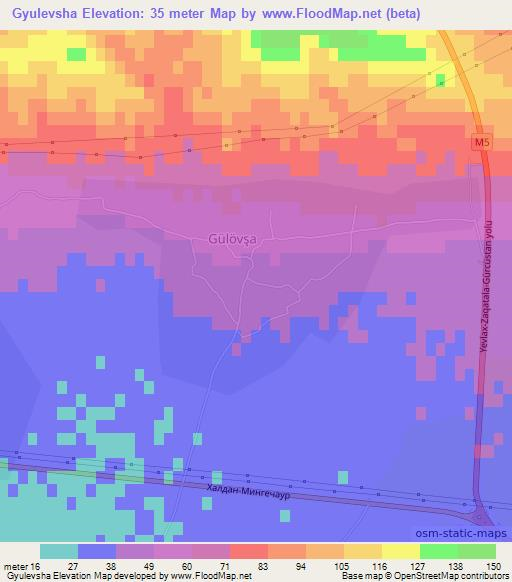 Gyulevsha,Azerbaijan Elevation Map