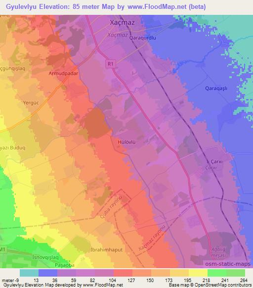 Gyulevlyu,Azerbaijan Elevation Map