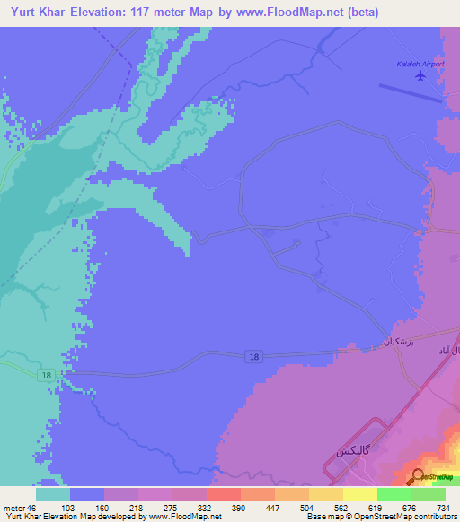 Yurt Khar,Iran Elevation Map