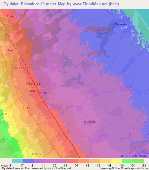 Gyulalan,Azerbaijan Elevation Map