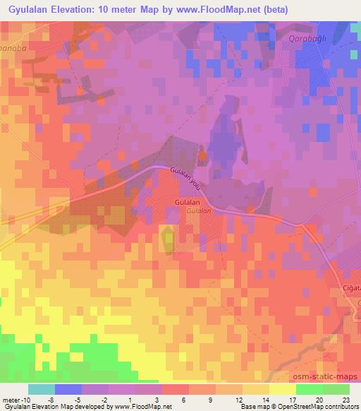 Gyulalan,Azerbaijan Elevation Map