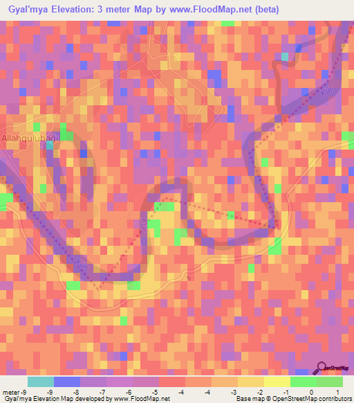 Gyal'mya,Azerbaijan Elevation Map