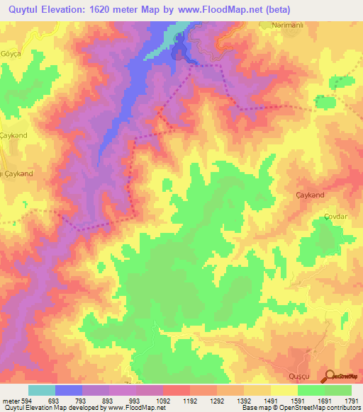 Quytul,Azerbaijan Elevation Map