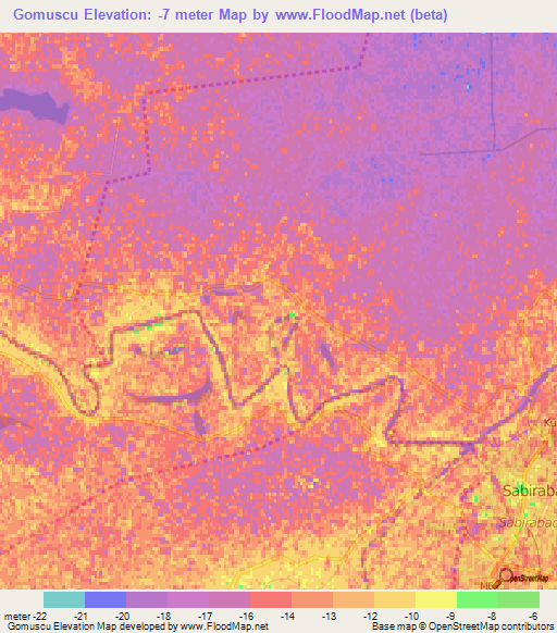 Gomuscu,Azerbaijan Elevation Map
