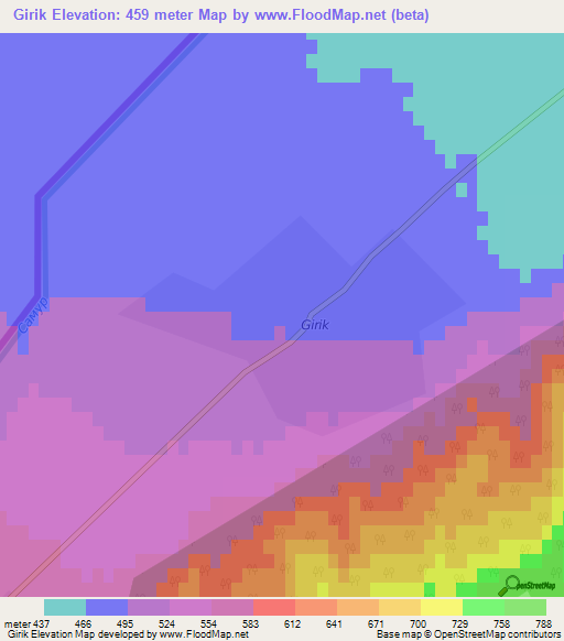 Girik,Azerbaijan Elevation Map