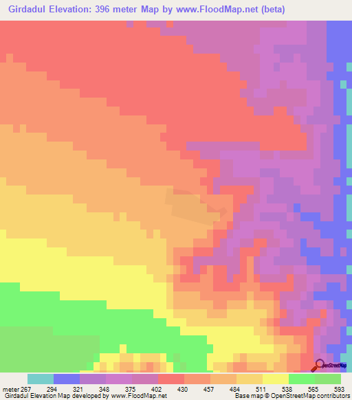 Girdadul,Azerbaijan Elevation Map