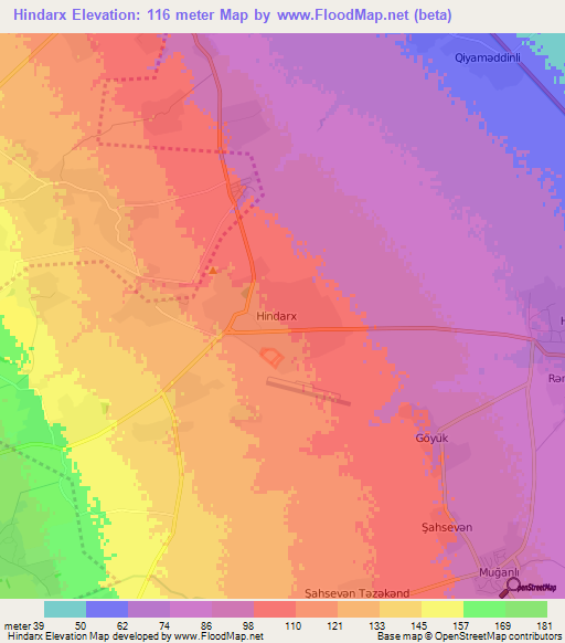 Hindarx,Azerbaijan Elevation Map