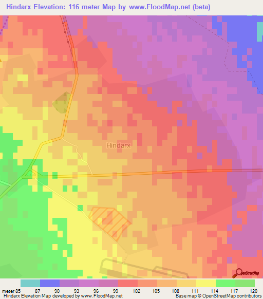 Hindarx,Azerbaijan Elevation Map