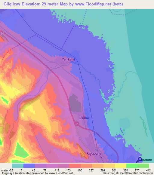 Gilgilcay,Azerbaijan Elevation Map