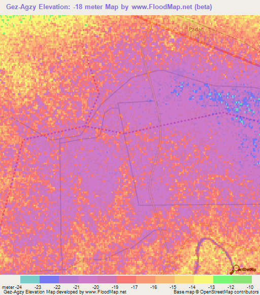 Gez-Agzy,Azerbaijan Elevation Map
