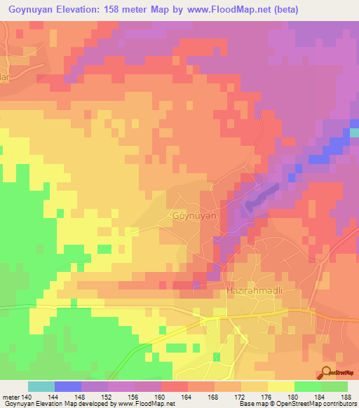 Goynuyan,Azerbaijan Elevation Map