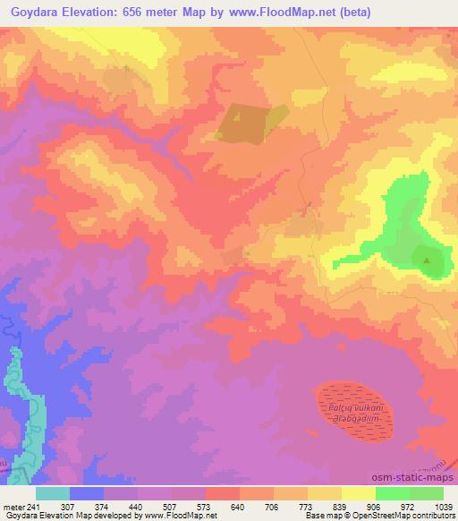 Goydara,Azerbaijan Elevation Map